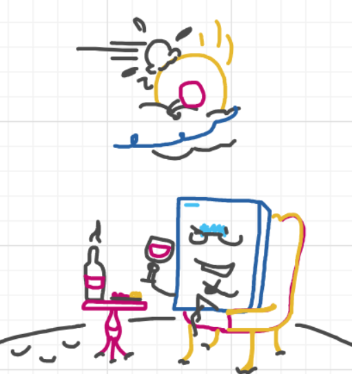 A panel from Ready Oar Knot, episode three of the Board Boards object show by Furretwalk/WalkingFurret.